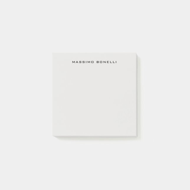 Platinum Grey Minimalist Plain Legible Modern Post-it Notes (Front)