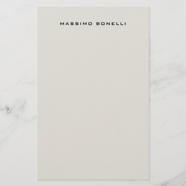 Platinum Grey Minimalist Plain Legible Modern Stationery (Front)