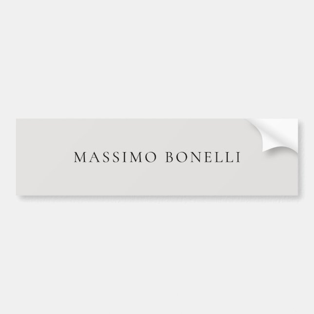 Platinum Grey Minimalist Plain Modern Bumper Sticker (Front)