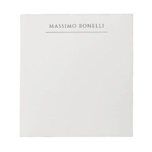 Platinum Grey Minimalist Plain Modern Own Name Notepad