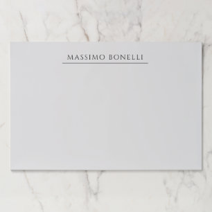 Platinum Grey Minimalist Plain Modern Own Name Paper Pad