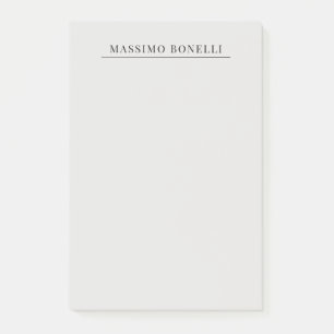 Platinum Grey Minimalist Plain Modern Own Name Post-it Notes
