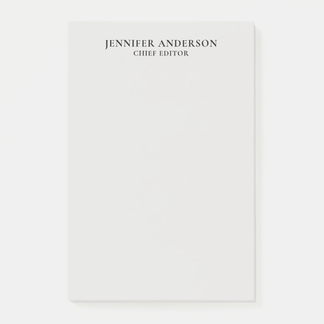 Platinum Grey Professional Modern Plain Minimalist Post-it Notes (Front)