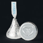Platinum heart 70th wedding anniversary custom hershey®'s kisses®<br><div class="desc">Show your appreciation to your favorite couple and guests celebrating 70 years of marriage platinum wedding anniversary. Personalize with your couples names. Matches 70th wedding anniversary heart party collection. Uniquely designed by Sarah Trett for www.mylittleeden.com</div>