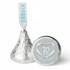 Platinum heart 70th wedding anniversary custom hershey®'s kisses®