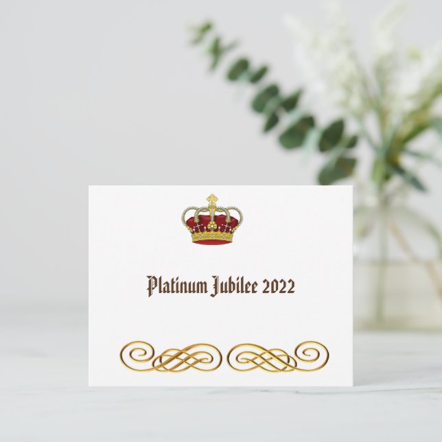Platinum Jubilee 2022 Crown Postcard (Standing Front)