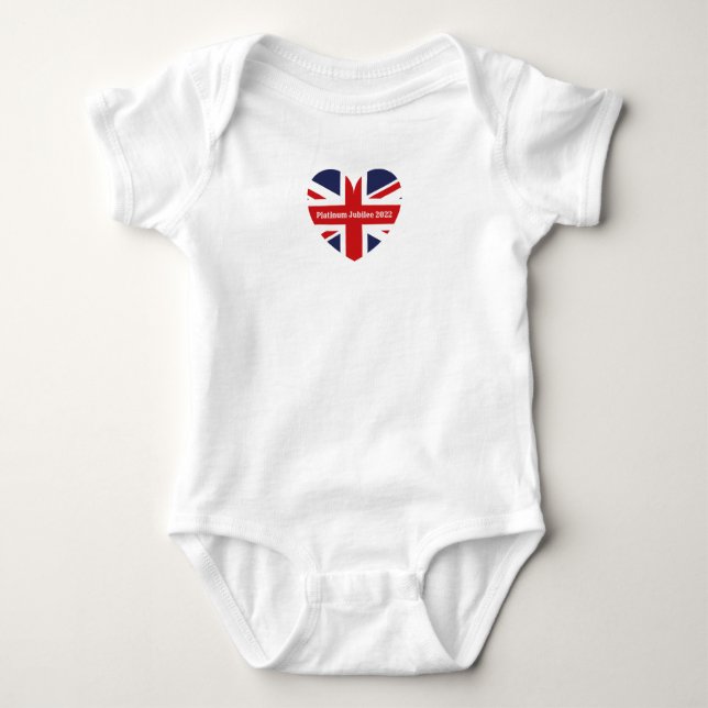 Platinum Jubilee 2022 /England Flag Baby Bodysuit (Front)