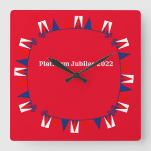 Platinum Jubilee Celebration Square Wall Clock