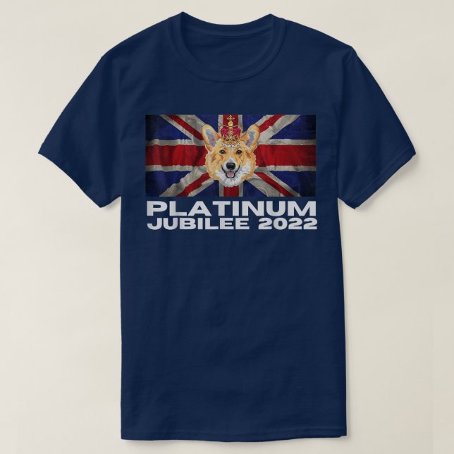 Platinum Jubilee Cute Corgi 70th Anniversary  T-Shirt (Design Front)