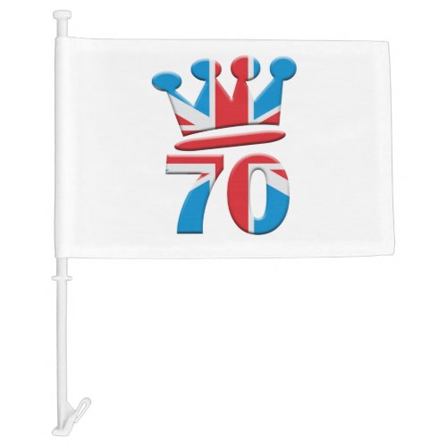 Platinum Jubilee Queen Elizabeth 70 years Car Flag
