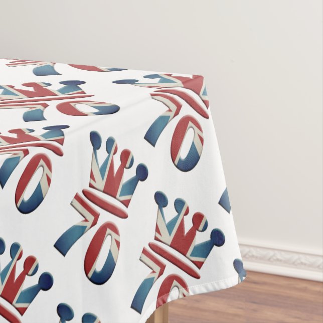 Platinum Jubilee Queen Elizabeth 70 years Tableclo Tablecloth (In Situ)