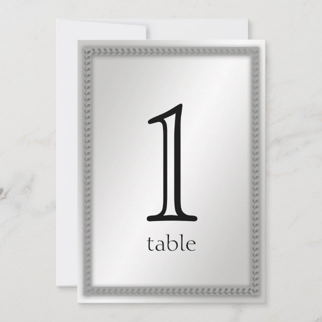 Platinum Leaf 20th Anniversary Table Number (Front)