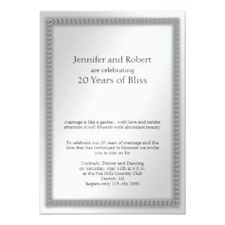 Platinum Leaf 20th Wedding Anniversary Invitation