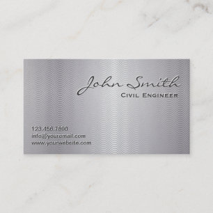 Platinum Metal Civil Engineer Business Card