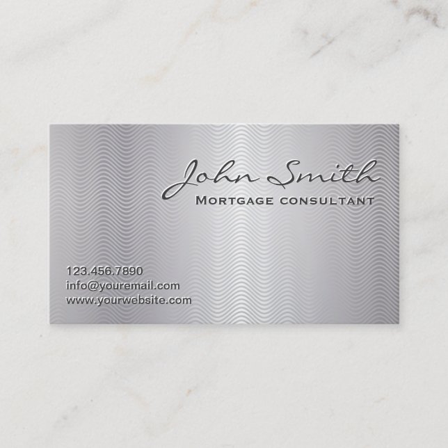 Platinum Metal Mortgage Agent Business Card (Front)