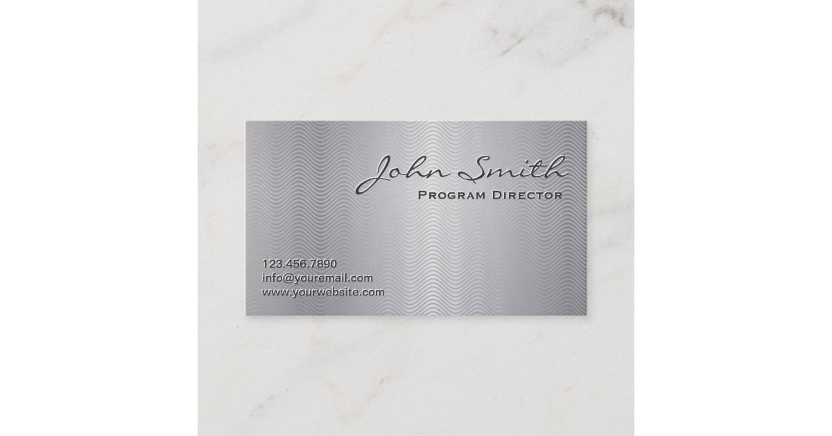 Platinum Metal Program Director Business Card | Zazzle.com