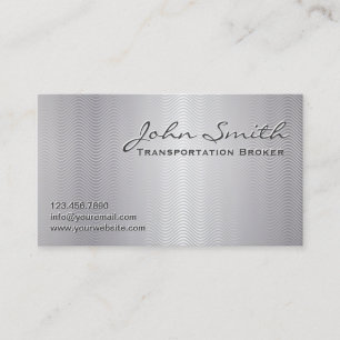 Platinum Metal Transportation Broker Business Card