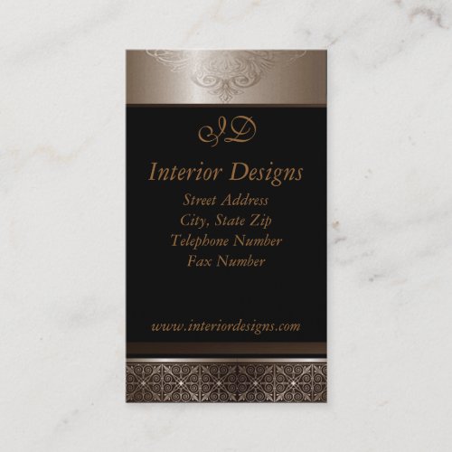 Platinum on Black Business Cards