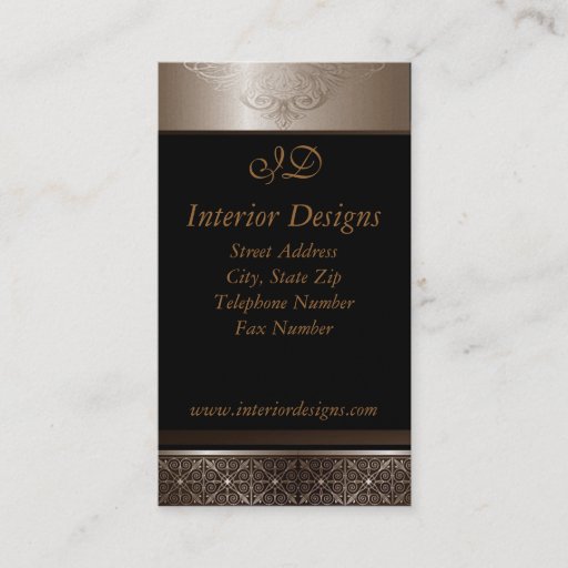 Customizable Platinum on Black Business Cards