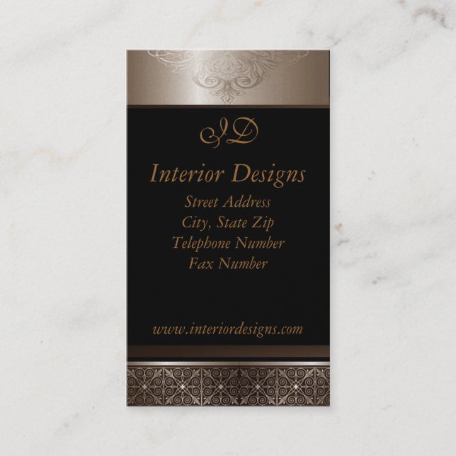 Platinum on Black Business Cards (Front)