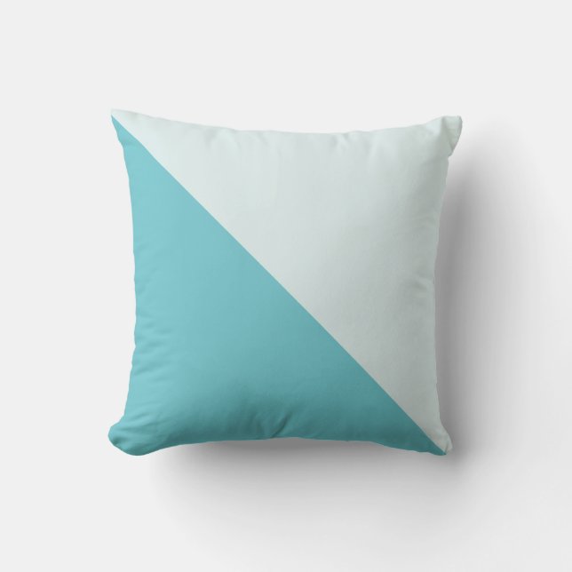 Platinum & Photo Blue Diagonal Throw Pillow (Front)