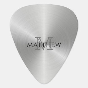 Platinum Radial Metallic Monogram Name Guitar Pick
