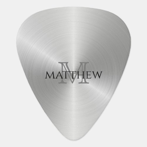 Platinum Radial Metallic Monogram Name Guitar Pick