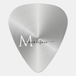 Platinum Radial Metallic Script Name Guitar Pick