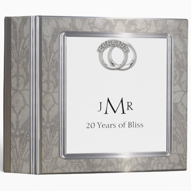 Platinum Rings 20th Wedding Anniversary Binder (Front/Spine)