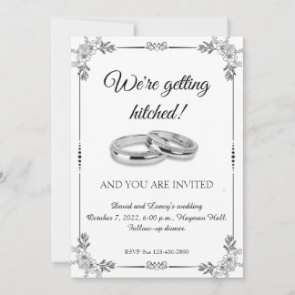 Platinum rings and a frame of patterns invitation