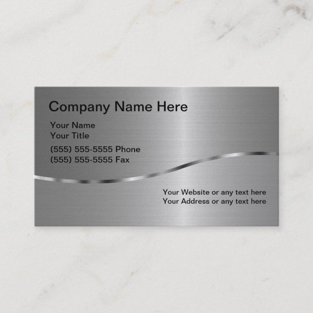 Platinum Sheen Finish Welding Business Cards (Front)