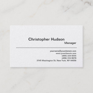 Platinum Simple Plain Manager Business Card