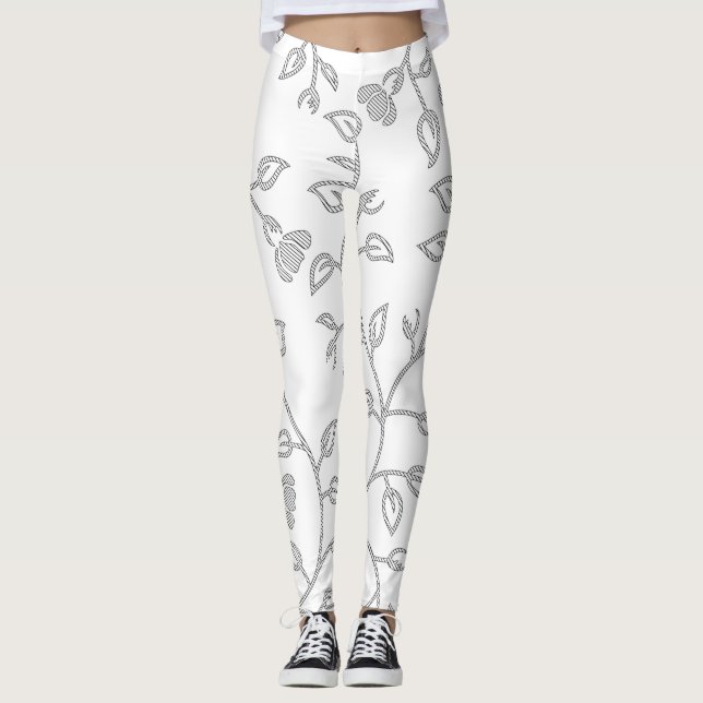 Platinum, Snow Drift, Star Dust decorative Design. Leggings (Front)