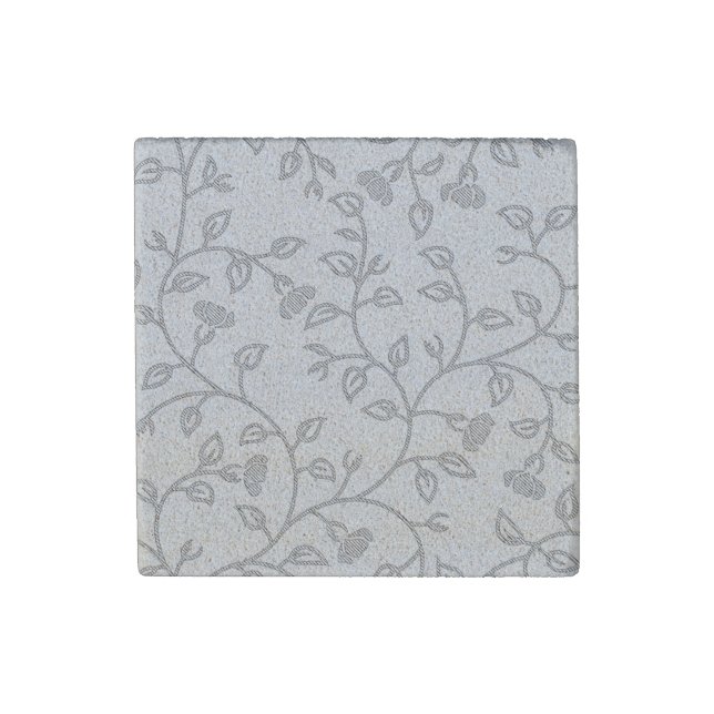 Platinum, Snow Drift, Star Dust decorative design. Stone Magnet (Front)