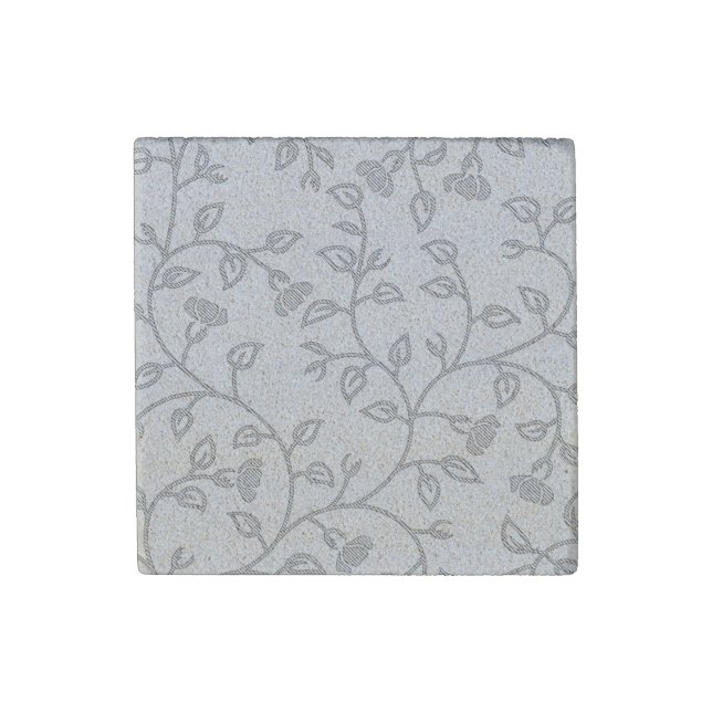 Platinum, Snow Drift, Star Dust decorative Design. Stone Magnet (Front)