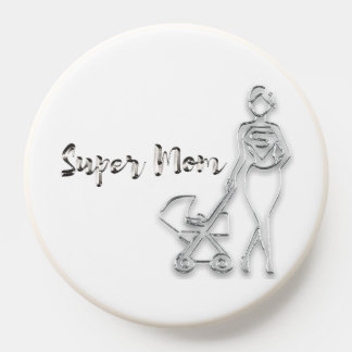 Platinum Super Mom Mom Silhouette with Stroller PopSocket