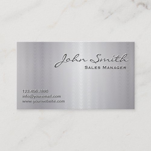 Platinum Wave Patterns Metal Look Business Card