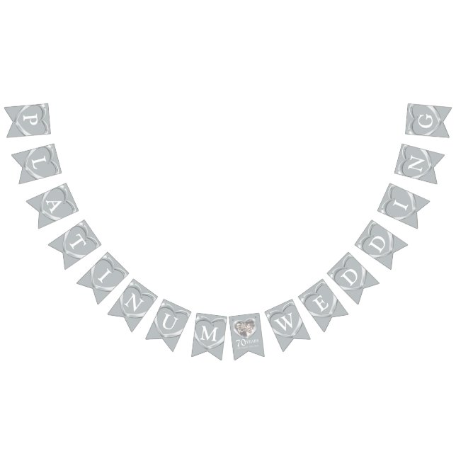 Platinum wedding anniversary 70th photo bunting bunting flags (All)