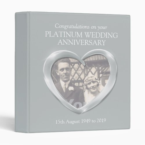 Platinum wedding anniversary 70th photo folder
