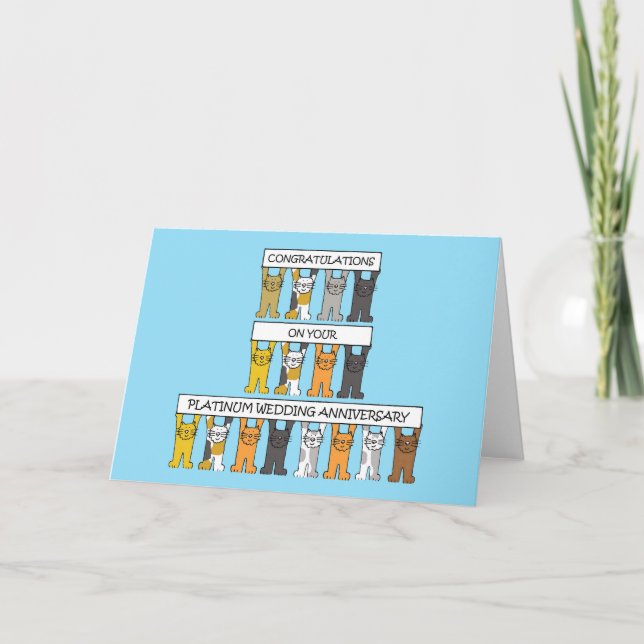 Platinum Wedding Anniversary  Congratulations Card (Front)