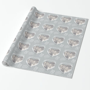 Platinum wedding anniversary photo husband wrap wrapping paper