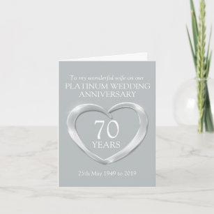 Platinum wedding anniversary wife card