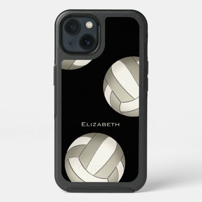 platinum white women's volleyball otterbox iPhone case (Back)