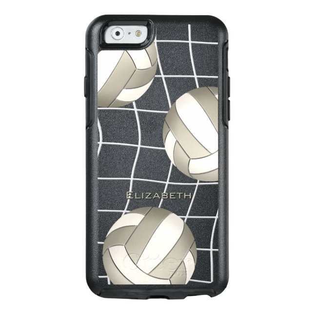platinum white women's volleyball otterbox iPhone case (Back)