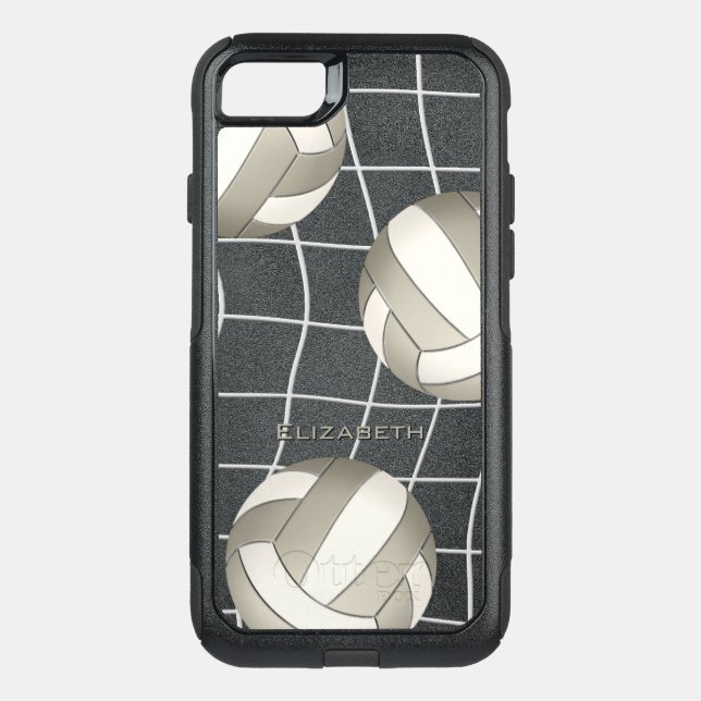 platinum white women's volleyball otterbox iPhone case (Back)