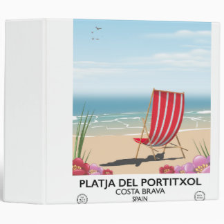Platja del Portitxol, Costa Brava, Spain 3 Ring Binder