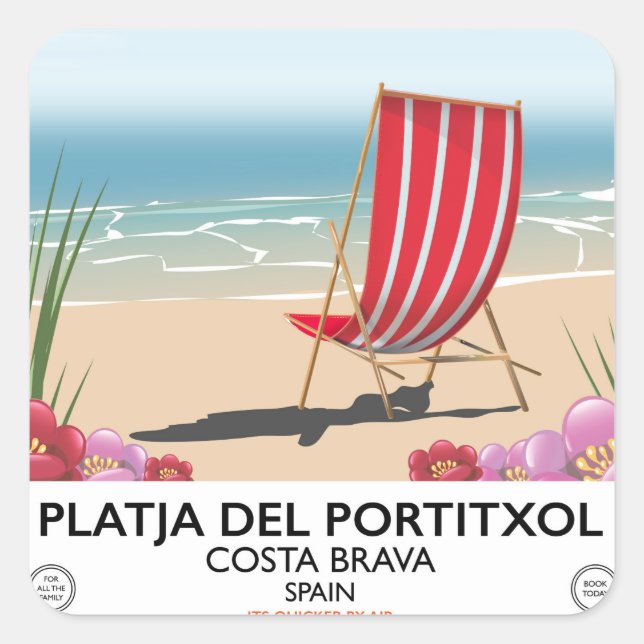 Platja del Portitxol, Costa Brava, Spain Square Sticker (Front)