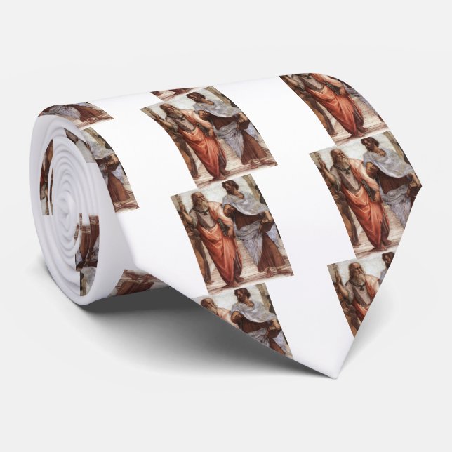 Plato and Aristotle Neck Tie (Rolled)