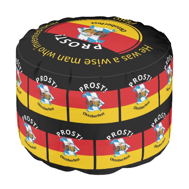 Plato Beer Quote OKTOBERFEST Pouf (Angled Front)