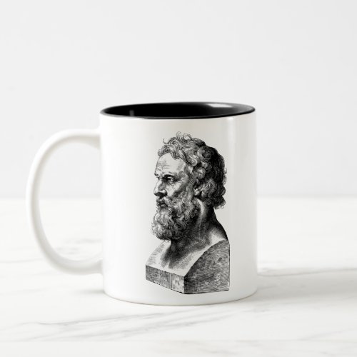 Plato Bust plato philosophy Illustration Two_Tone Coffee Mug